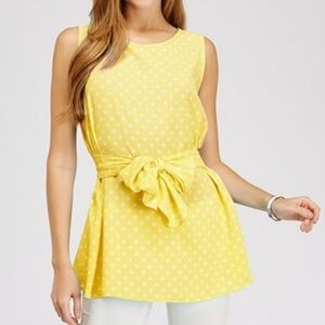 2 Hearts Yellow Polka Dots Blouse